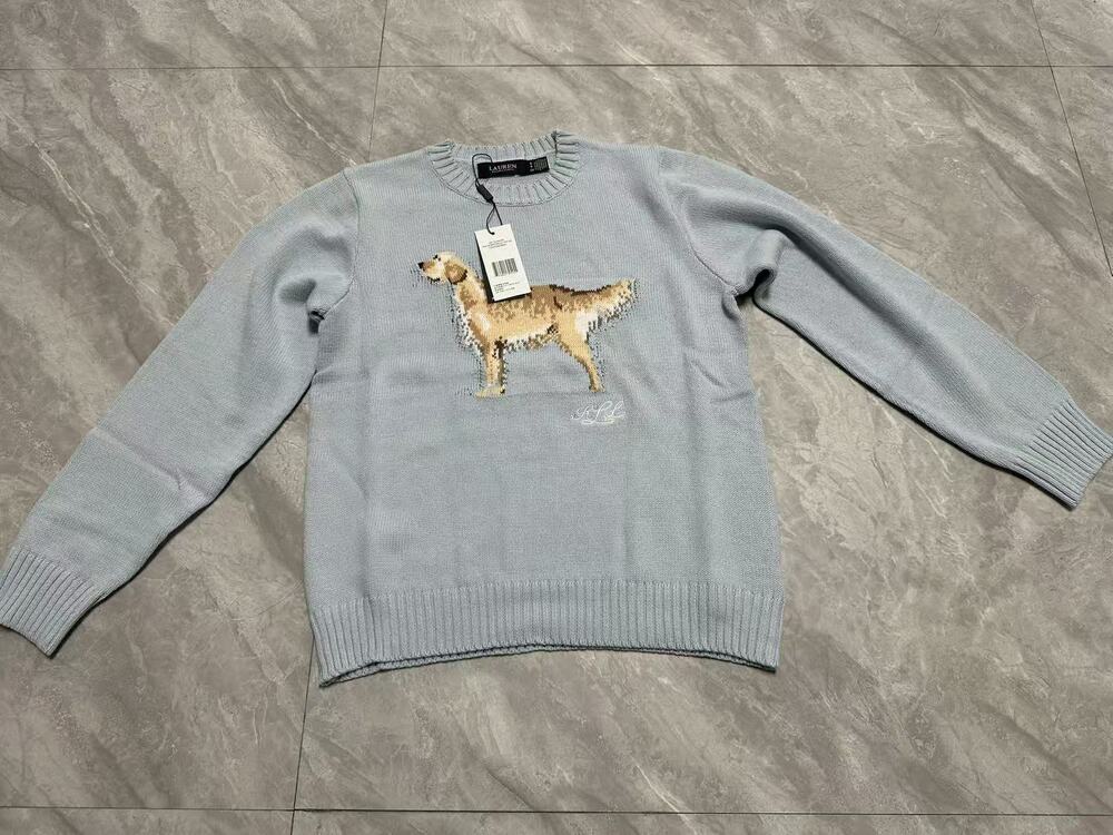 Ralph Lauren Golden Retriever Dog Crewneck Knit Sweater